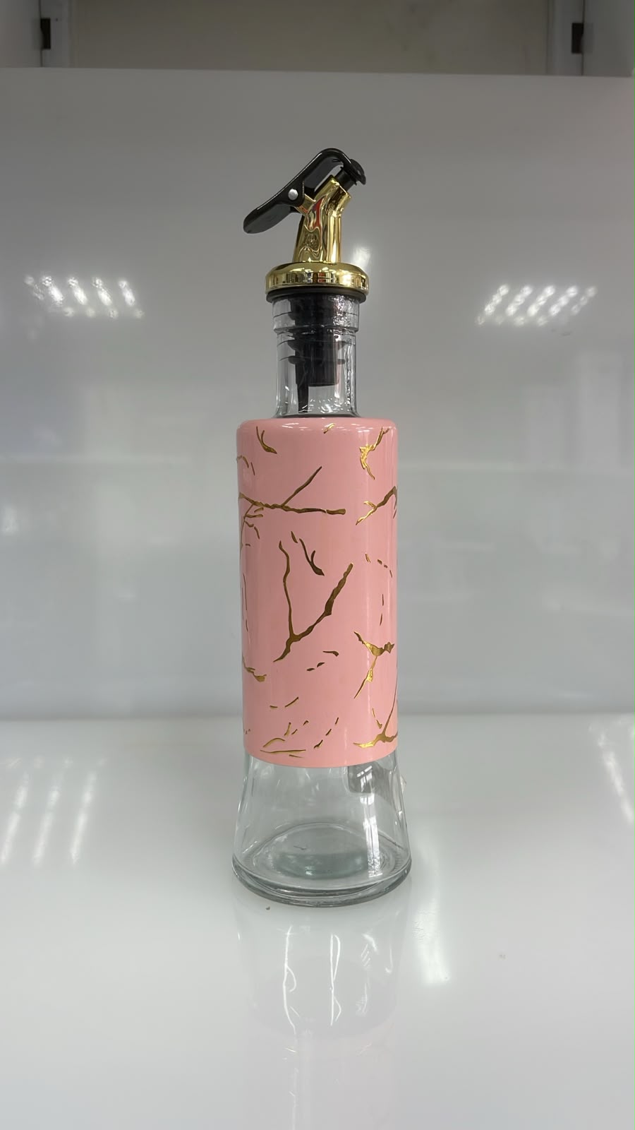DISPENSADOR DE VIDRIO DESIGN PINK 26X6 CM 300 ML