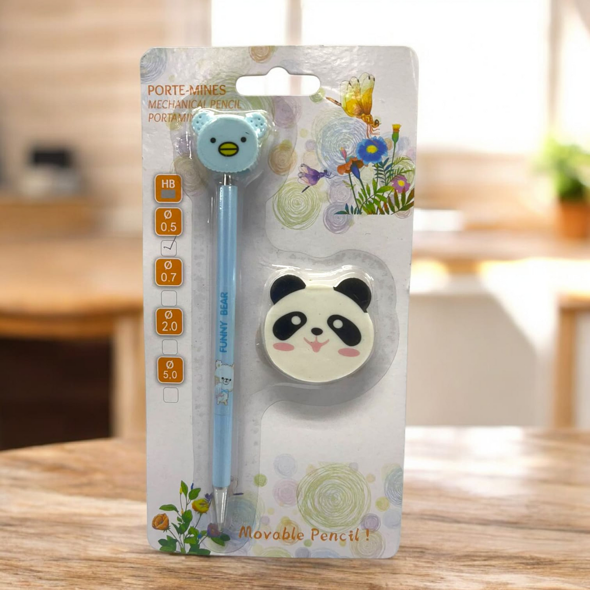SET DE PAPELERIA INCLUYE UN LAPIZ UN BORRADOR DESIGN BEAR - PIG 16 CM