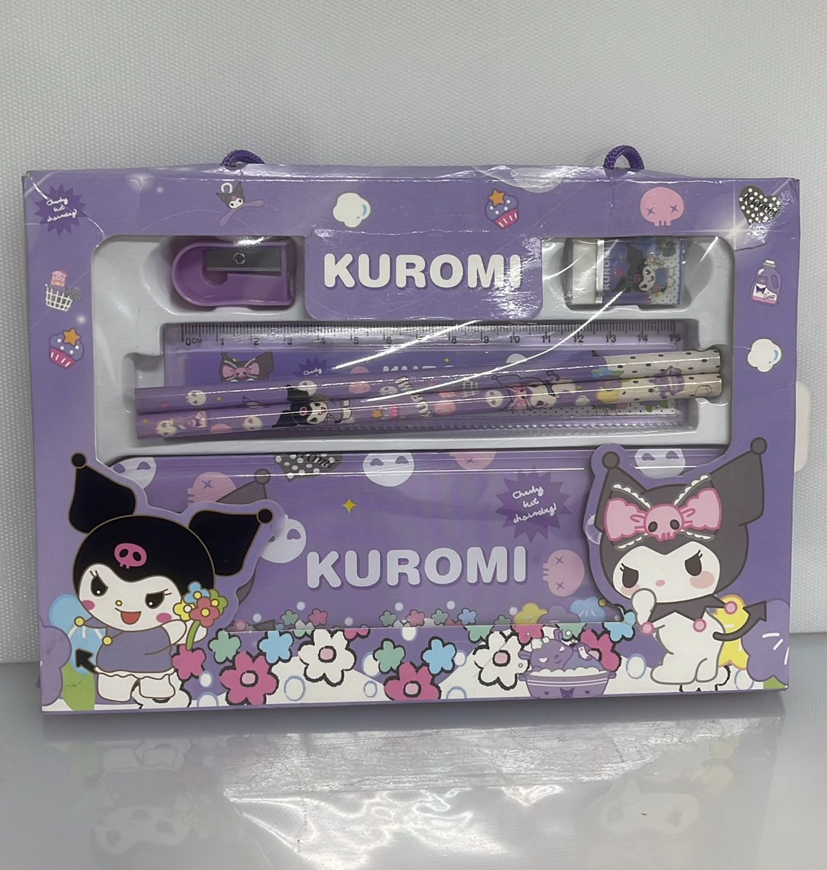 SET X5 DE PAPELERIA DESIGN PURPLE 1 ESTUCHE 20X7 CM - 2 LAPICES - 1 REGLA - 1 SACAPUNTAS - 1 BORRADOR PL50-27