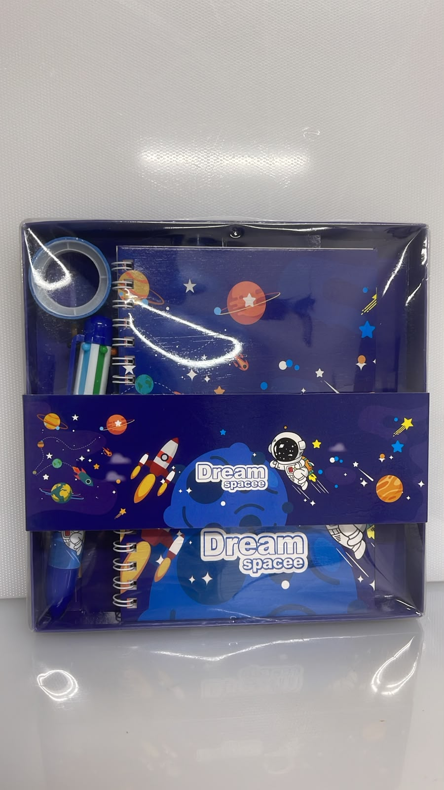 SET X3 DE CUADERNO CON BOLIGRAFO DESIGN STATION SPACE 1 CUADERNO HOJA RAYADA 17X12 CM - 1 BOLIGRAFO - 1 CINTA DECORATIVA PL50-8