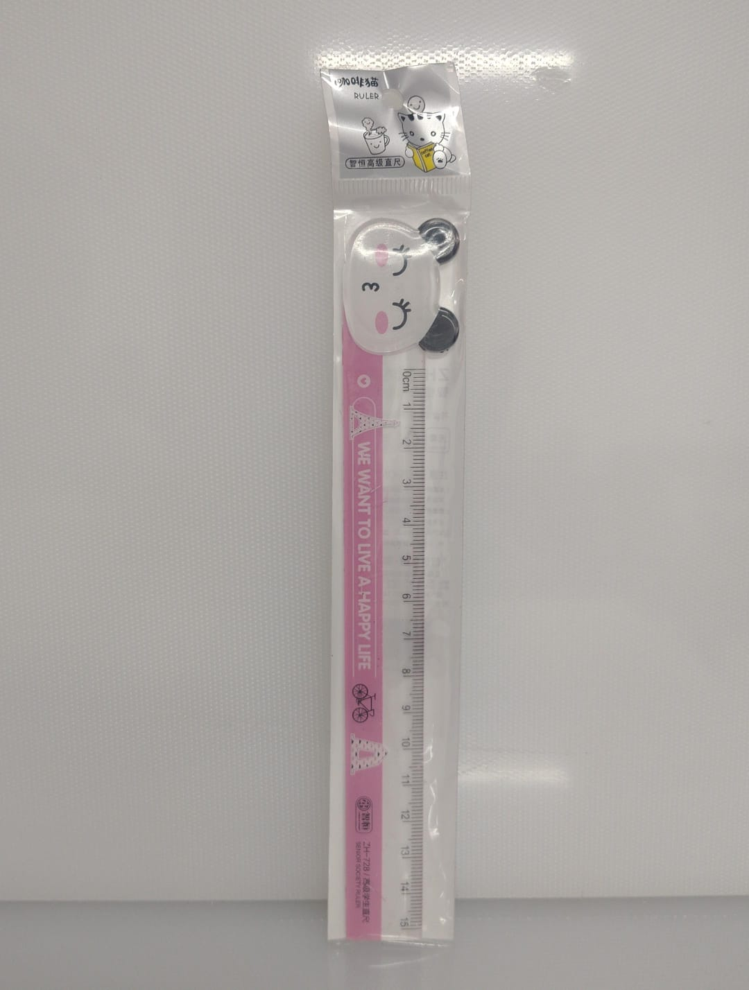 REGLA DE PLASTICO DESIGN OSITO 15 CM PL38-4