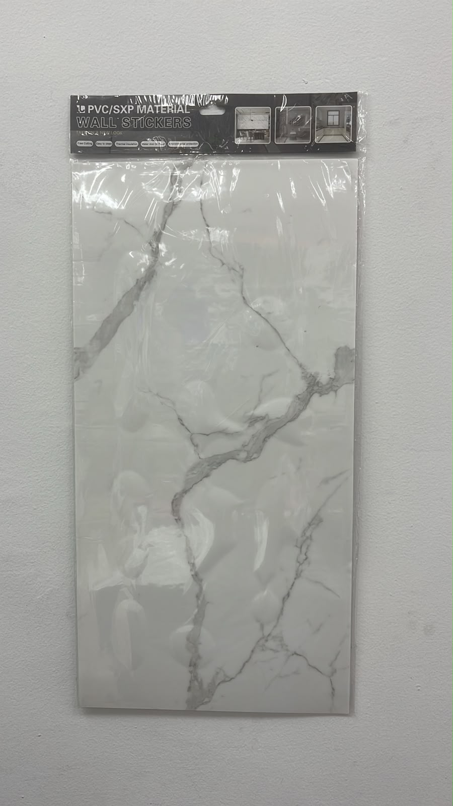 DECORACION DE PARED PLASTICO DISENO MARMOL 28X58CM