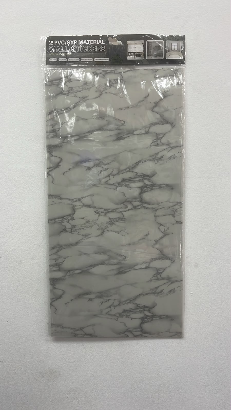 DECORACION DE PARED PLASTICO DISENO MARMOL FINO 28X58CM