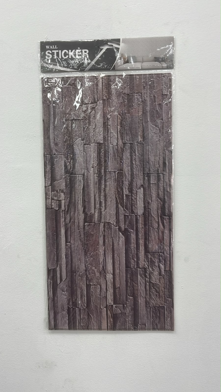 DECORACION DE PARED PLASTICO DISENO LADRILLO FINO GRIS OSCURO 28X58CM