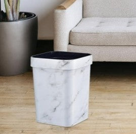 PAPELERA DE PLASTICO CUADRADA DESIGN MARBLE WHITE 20X26CM REF. PL1332