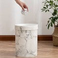 PAPELERA DE PLASTICO REDONDA DESIGN MARBLE WHITE 23X29CM REF. PL1333