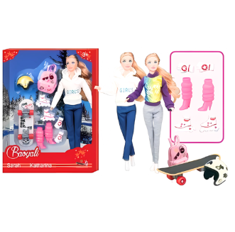N5369-A100-2 MUNECA SKATE BOARD CON ACCESORIOS