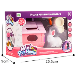 N6339-6688-810C.KIT.CASA.PARA.CONEJO.CUTE.PET.WORLD.INCLUYE.CASITA.DE.MASCOTA.-..CONEJITO.DE.JUGUETE.-.PLATO.DE.COMIDA.-.ZANAHORIA.DE.JUGUETE
