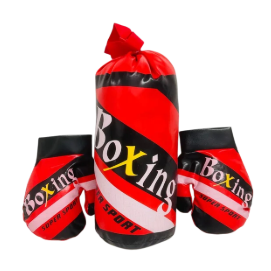 N6427 SET JUGUETE BOXING SPORT SACO 33X13 CM GUANTES 18X10 CM