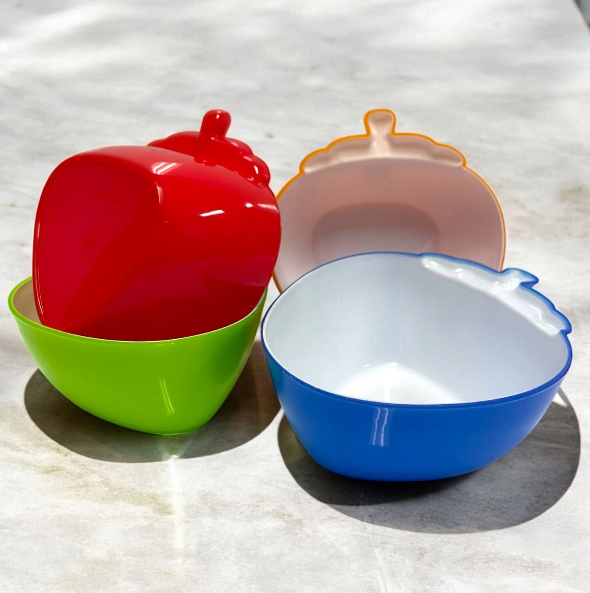 SET X4 MINI BOWLS DISENO FRESA 3.5CMX12CMX5CM PB33-4