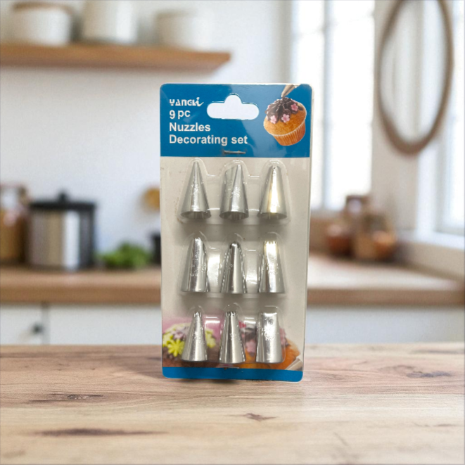 SET X 9 BOQUILLAS PARA PASTELERIA MEDIANA XL-57