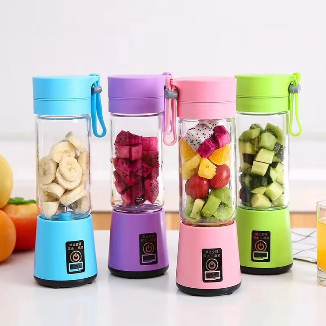 MINI LICUADORA PORTATIL RECARGABLE CON CABLE USB COLORS HM-03 22X8 CM 380 ML BL1591078-HM-03