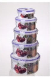 SET X5 RECIPIENTES PURPLE REDONDO (20X10 CM 3300 ML - 18X9 CM 1800 ML - 16X8 CM 1200 ML - 12X6 CM 700 ML - 10X5 CM 300 ML) BL1591178-172-2653-5