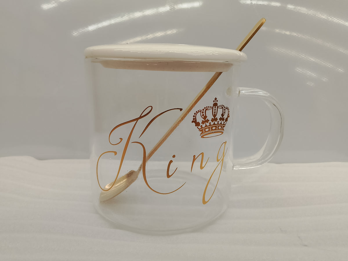 MUG GOLDEN HEART 9X8 CM 320 ML