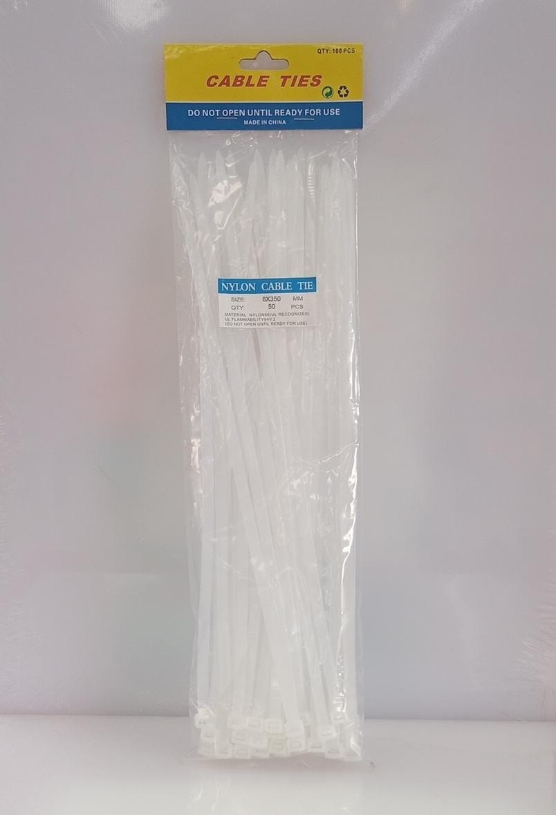 ABRAZADERA DE PLASTICO DESIGN MOORINGS LARGOS WHITE 50 PCS