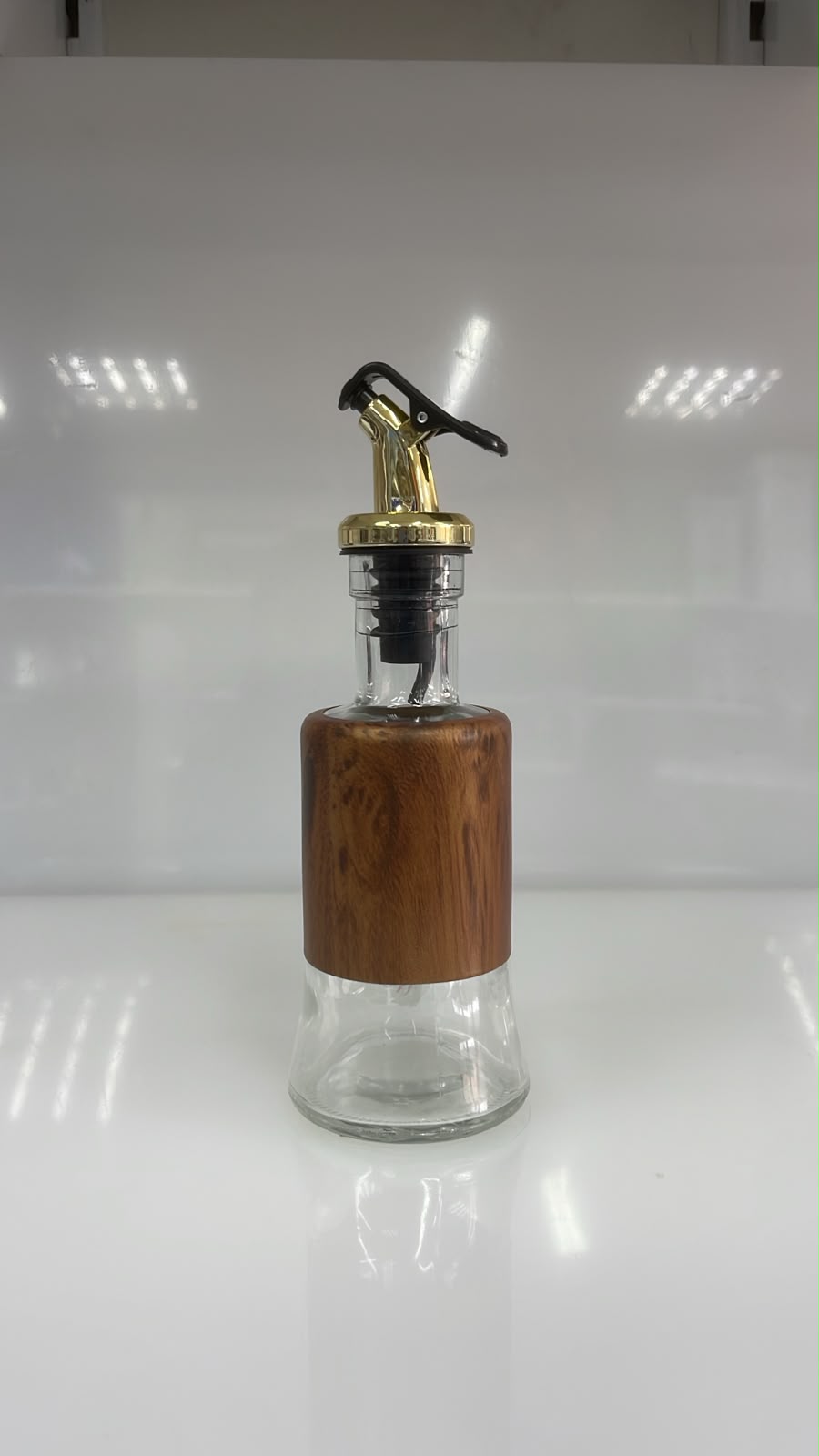 DISPENSADOR DE VIDRIO DESIGN MADERA 20X6 CM 200 ML