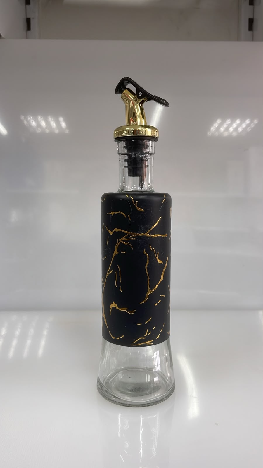 DISPENSADOR DE VIDRIO DESIGN BLACK 26X6 CM 300 ML
