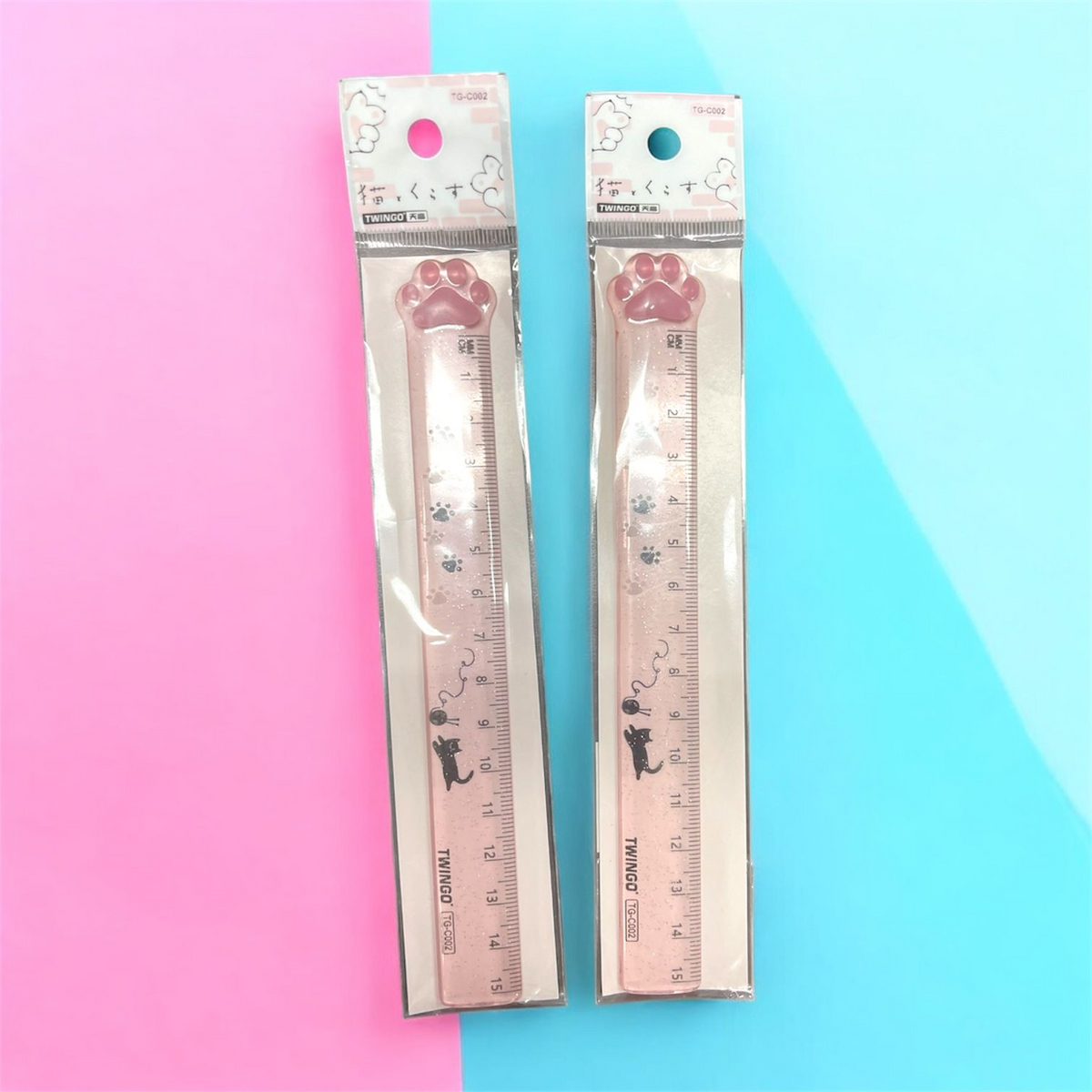 REGLA DE PLASTICO DESIGN CAT PINK 15CM