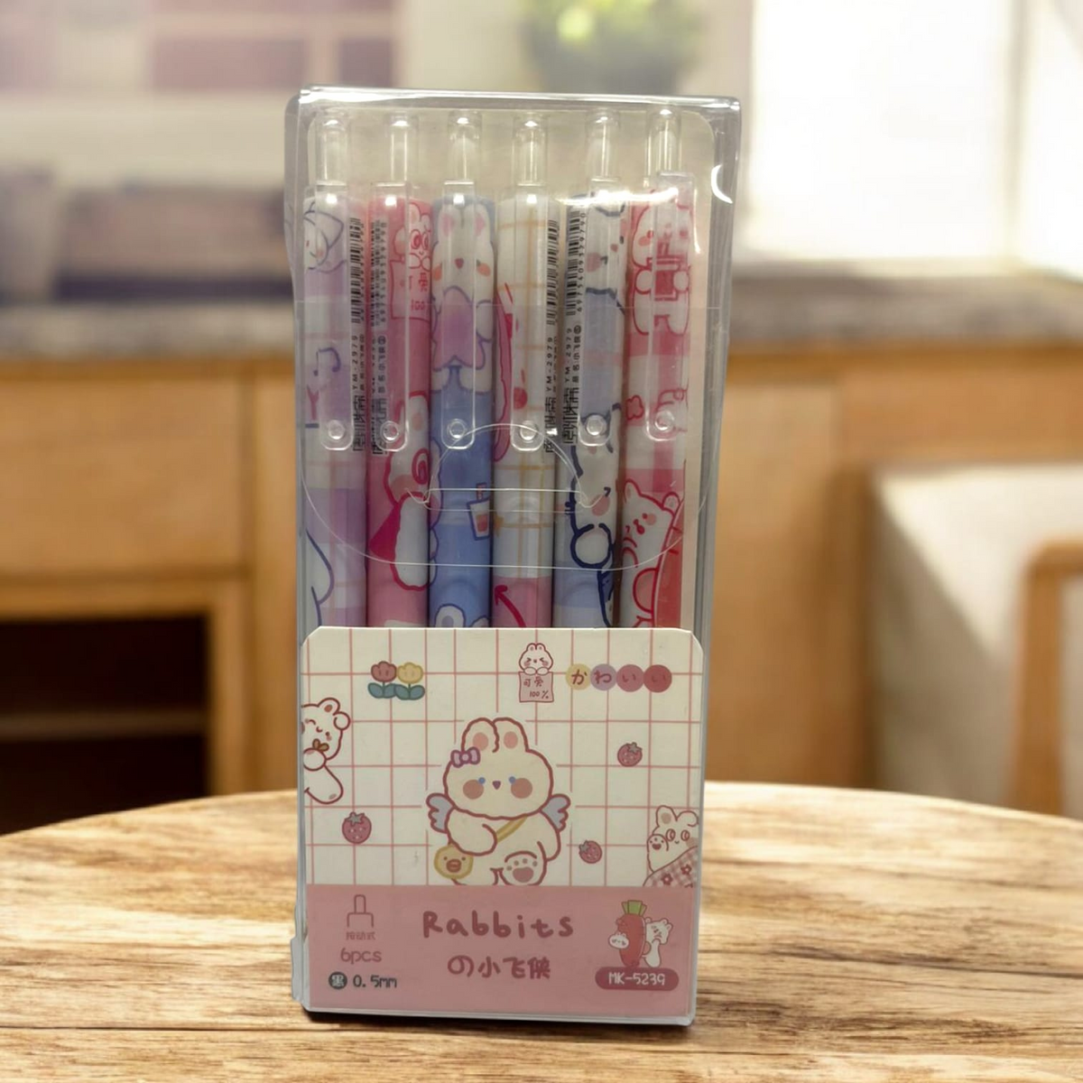 SET X 6 UND DE BOLIGRAFOS DESIGN RABBITS 14 CM