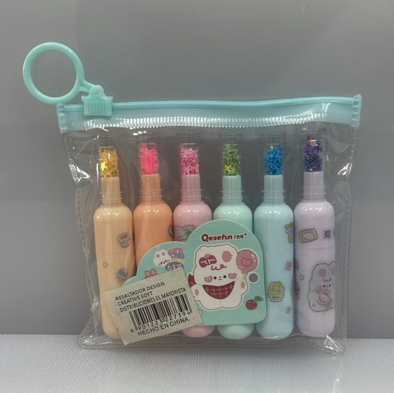 SET X6 RESALTADOR DESIGN CREATIVE SOFT 8 CM PL27-39
