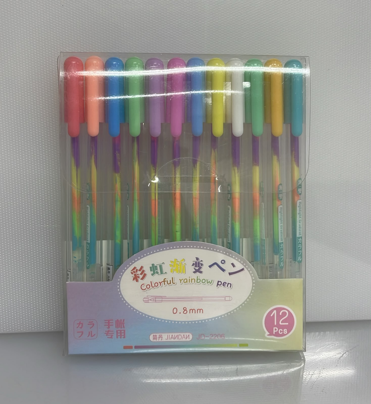 SET X12 DE BOLIGRAFOS DE COLORES DESIGN MULTICOLOR 14 CM PL44-7