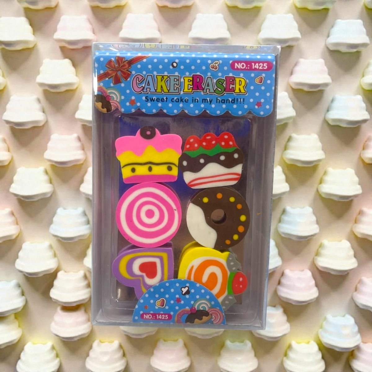 SET X 6 UND BORRADOR DE PLASTICO DESIGN CANDY