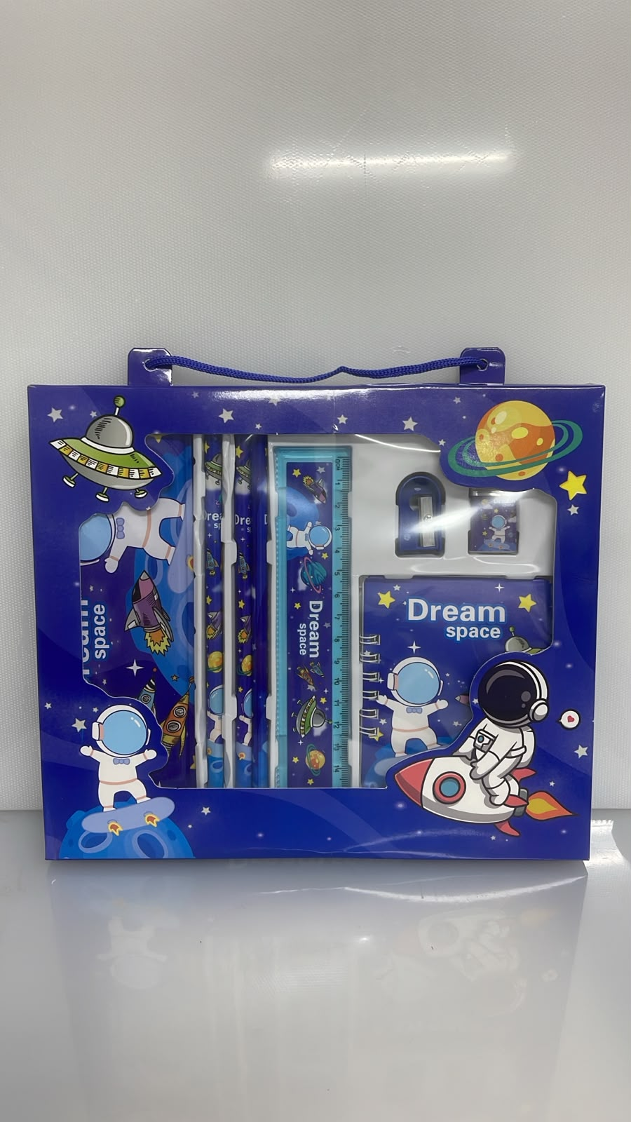 SET X6 DE PAPELERIA DESIGN SPACEMAN 1 ESTUCHE METALICO - 3 LAPICES - 1 REGLA - 1 LIBRETA HOJA BLANCA - 1 SACAPUNTAS - 1 BORRADOR PL50-33