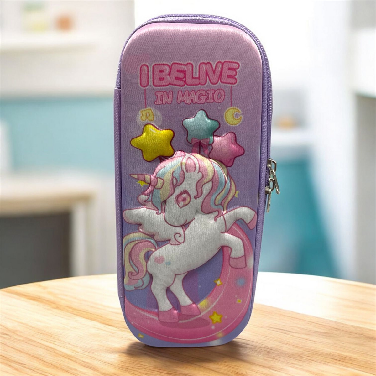 ESTUCHE PARA LAPICES DESIGN BELIVE UNICORN 7X21 CM