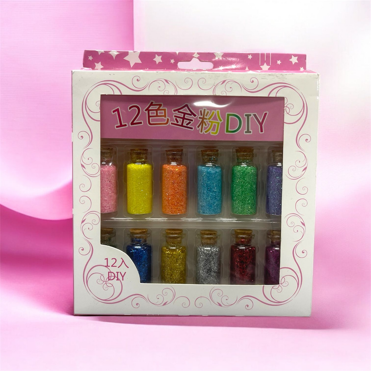 SET X 12 UND ESCARCHA DECORATIVA DESIGN TINY GLASS BOTTLE
