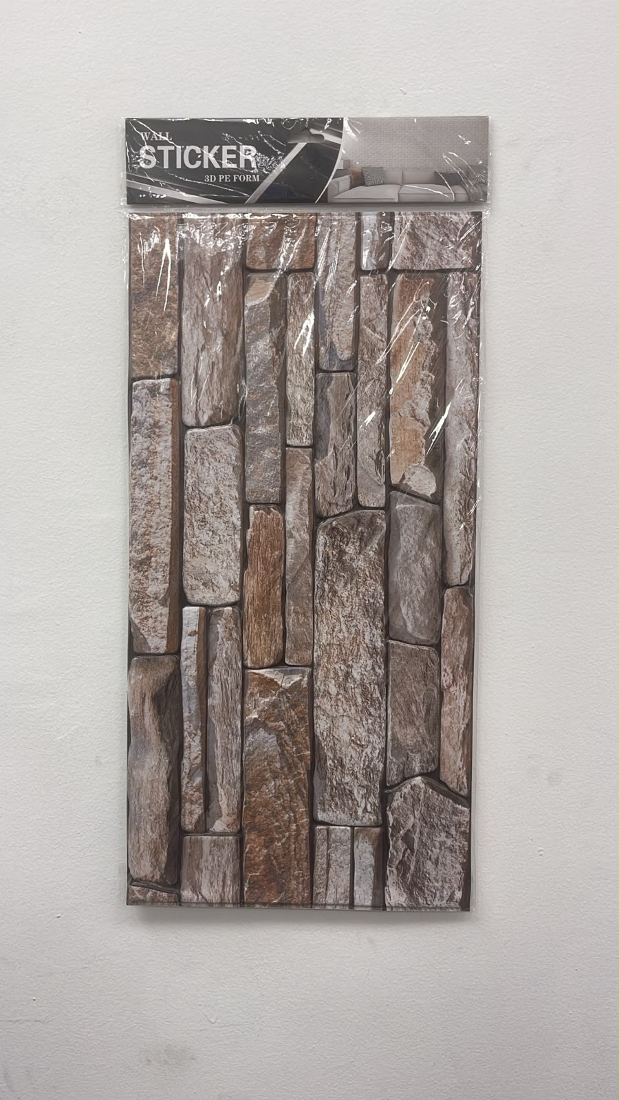 DECORACION DE PARED PLASTICO DISENO MARMOL GRIS 28X58CM