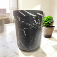 PAPELERA DE PLASTICO REDONDA DESIGN MARBLE BLACK 23X29CM REF. PL1329