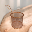 CESTA DECORATIVA EN ACERO DESIGN GOLD ROSE 8X8CM REF PL19-8