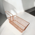 (S) CESTA DECORATIVA EN ACERO DESIGN ROSE GOLD 16X10X5CM REF PL19-26