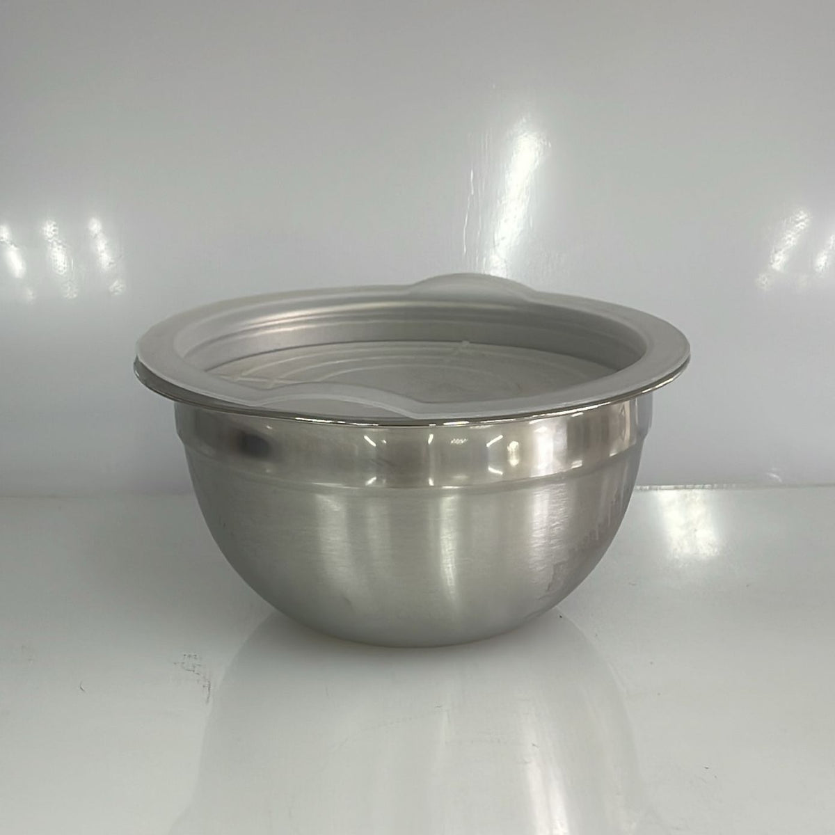 RECIPIENTE DE ACERO INOXIDABLE CON TAPA DE PLASTICO 12CM