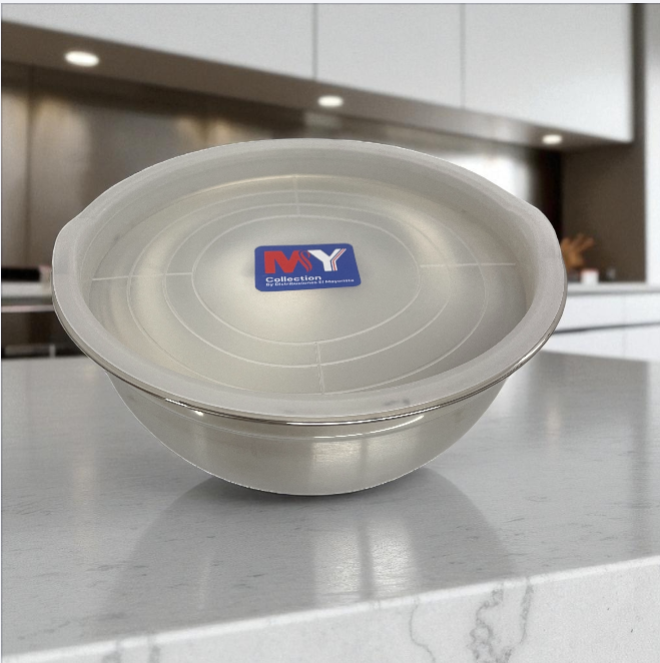 RECIPIENTE DE ACERO INOXIDABLE CON TAPA DE PLASTICO 16CM