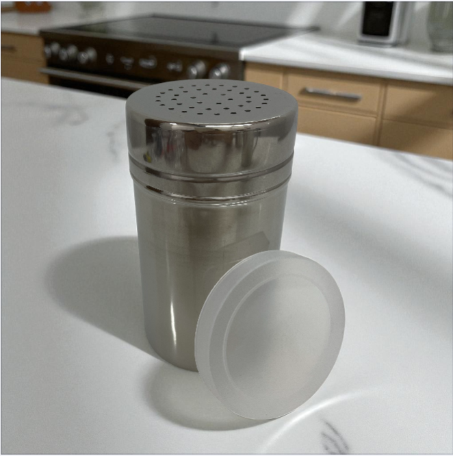 RECIPIENTE DE ACERO INOXIDABLE CON TAPA DE PLASTICO 7 CM