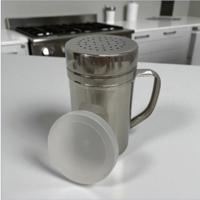 RECIPIENTE DE ACERO INOXIDABLE CON TAPA DE PLASTICO Y MANIJA 5_7CM