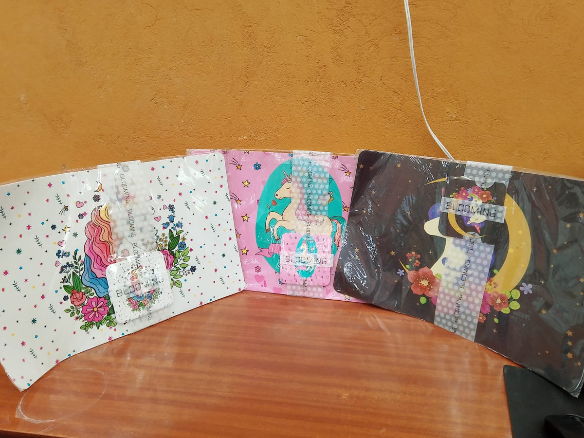 SET X6 JUEGO INDIVIDUALES MAS SETX6 PORTA VASOS UNICORNIOS 28X43 CM