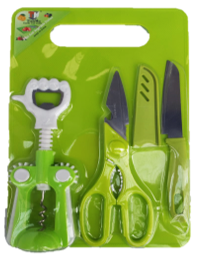 SET TABLA DE PICAR MAS UTENSILIOS DE COCINA 30.5X20 CM PB44-1