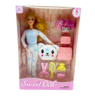 N5539-P001A MUNECA EN PIJAMA CON ACCESORIOS