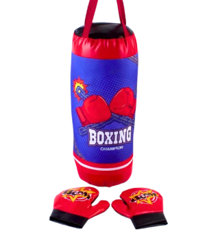 N6424 SET JUGUETE BOXING CHAMPION SACO 43X18 CM GUANTES 19X10 CM
