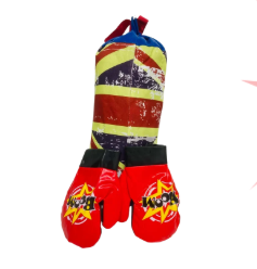 N6430 SET JUGUETE BOXING INGLATERRA SACO 40X15 CM GUANTES 28X10 CM