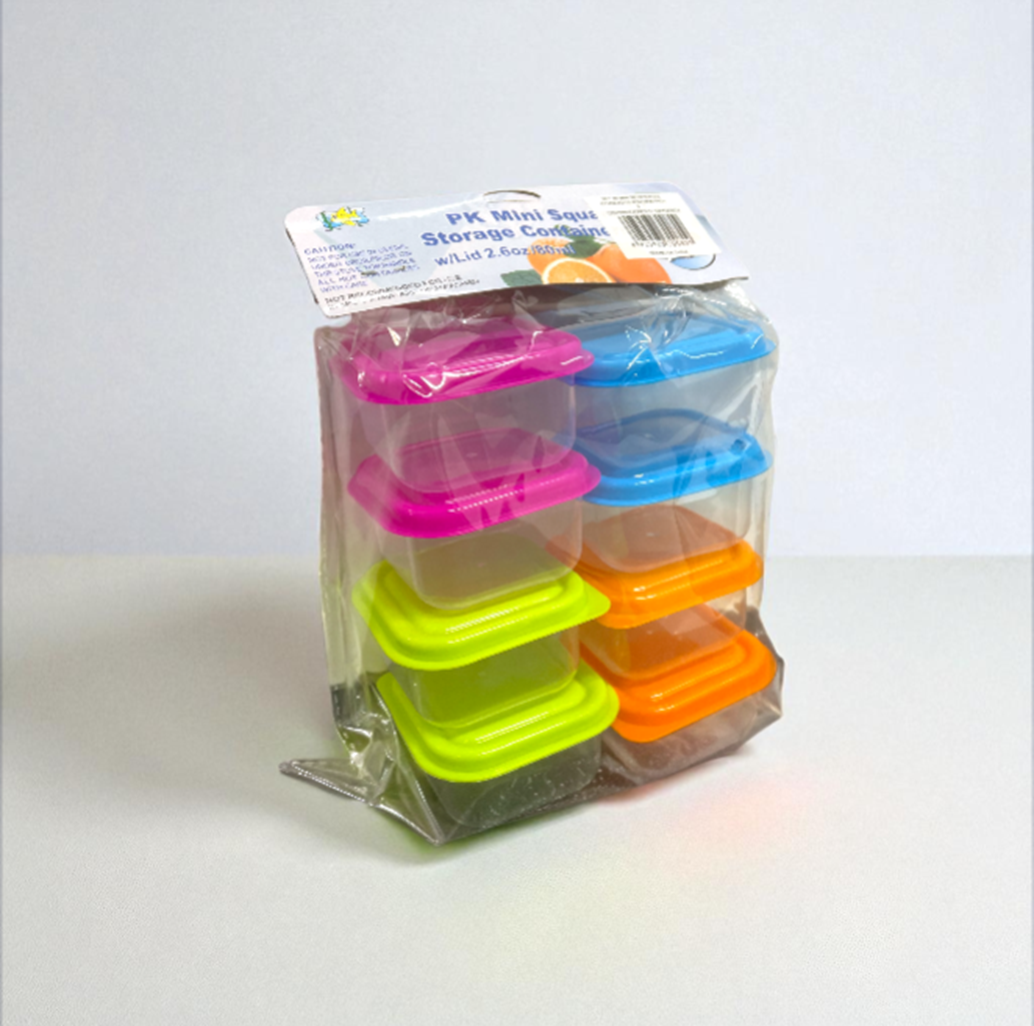 SET X8 MINI RECIPIENTES RECTANGULAR 7CMX5CMX3CM PB21-8