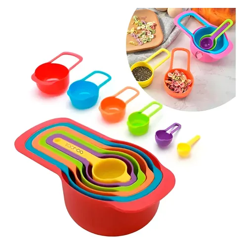 SET X6 MEDIDORAS PLASTICAS (16X8 - 14X7 - 13X6 - 12X5 - 10X4 - 10X3 CM 250 - 125 - 85 - 60 - 15 - 75 ML) BL1590981-XL-14