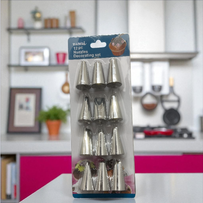 SET X 12 BOQUILLAS PARA PASTELERIA GRANDE XL-60