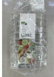 SET X6 MINI BOWL ACRILICO CUADRADOS 9X5 CM 300 ML BL1591116-F282-9876-6pcs