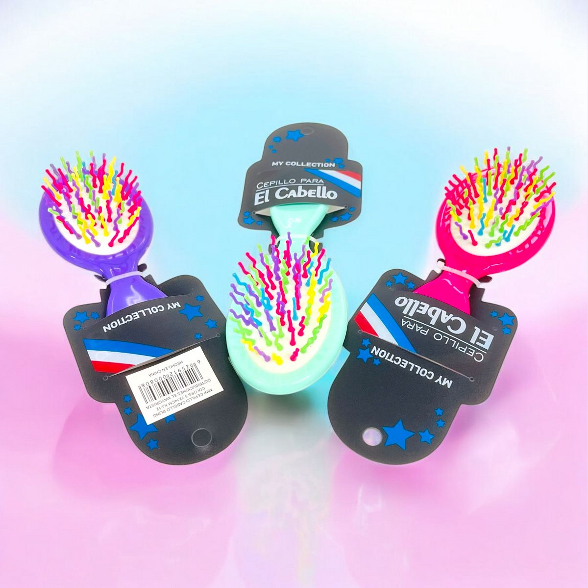 MINI CEPILLO CABELLO BLING COLORS XJ-12 - 14_57 CM