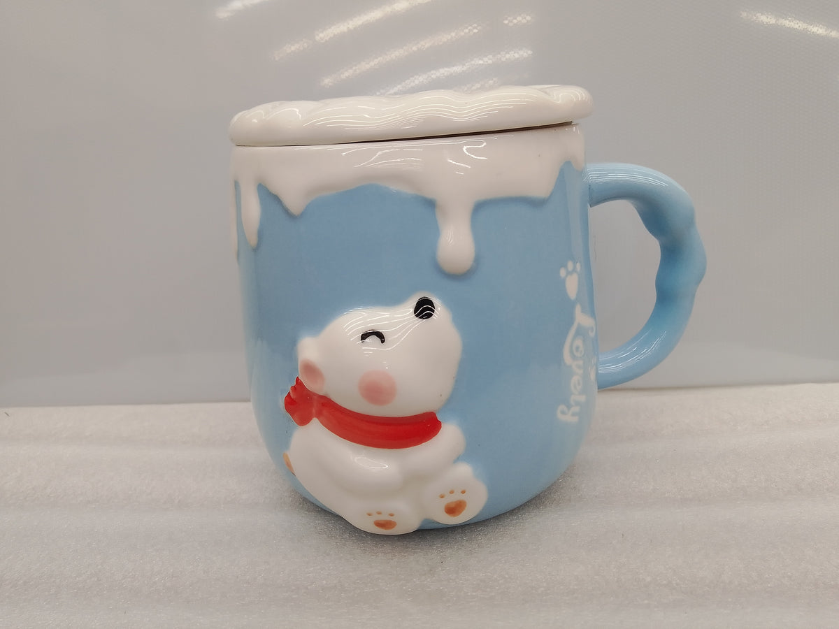 MUG LATTE ESPRESS CON TAPA Y CUCHARA 10X8 CM 450 ML JM-392
